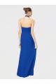 Halter Neck Long Floor Length Chiffon Royal Blue Sleeveless Bridesmaid Dress Victoria