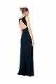 V-Neck Long Soft Chiffon Midnight Green Sleeveless Bridesmaid Dress Victoria