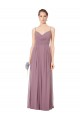 V-Neck Long Soft Chiffon Pink Sleeveless Bridesmaid Gowns Victoria