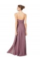 V-Neck Long Soft Chiffon Pink Sleeveless Bridesmaid Gowns Victoria