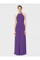 Halter Neck Long Soft Chiffon Plum Purple Sleeveless Bridesmaid Dress Victoria