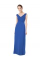 V-Neck Long Soft Chiffon Royal Blue Sleeveless Bridesmaid Dresses Victoria