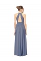 Halter Neck Long Chiffon Royal Blue Sleeveless Bridesmaid Dress / Evening Dress Victoria