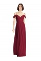 V-Neck Long Soft Chiffon Burgundy Sleeveless Bridesmaid Dresses Victoria