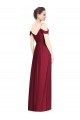 V-Neck Long Soft Chiffon Burgundy Sleeveless Bridesmaid Dresses Victoria