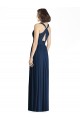 V-Neck Long Floor Length Chiffon Dark Navy Sleeveless Bridesmaid Dress Victoria