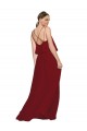 Spaghetti Straps Long Chiffon Burgundy Sleeveless Bridesmaid Dress Victoria