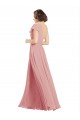 One Shoulder Long Chiffon Bliss Pink Sleeveless Bridesmaid Dress / Evening Dress Victoria