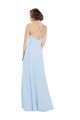 Halter Neck Long Soft Chiffon Light Sky Blue Sleeveless Wedding Party Dress Victoria
