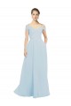 Off the Shoulder Long Soft Chiffon Sea Glass Sleeveless Evening Dress / Bridesmaid Dress Victoria
