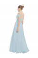 Off the Shoulder Long Soft Chiffon Sea Glass Sleeveless Evening Dress / Bridesmaid Dress Victoria