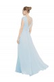 V-Neck Long Soft Chiffon Sea Glass Sleeveless Bridesmaid Dress Victoria