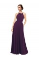 Halter Neck Long Chiffon Grape Sleeveless Bridesmaid Dress / Evening Dress Victoria