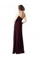 V-Neck Long Soft Chiffon Burgundy Gold Sleeveless Bridesmaid Gown Victoria