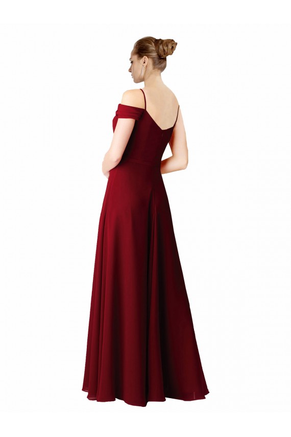 Sweetheart Long Chiffon Burgundy Sleeveless Bridesmaid Dress / Evening Dress Victoria