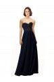 Sweetheart Long Soft Chiffon Dark Navy Sheath Sleeveless Bridesmaid Dress / Formal Dress Victoria