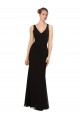 V-Neck Long Soft Chiffon Black Sleeveless Bridesmaid Gown Victoria