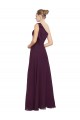 One Shoulder Long Soft Chiffon Grape Sleeveless Bridesmaid Dresses Victoria