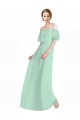Spaghetti Straps Long Soft Chiffon Mint Green Sleeveless Bridesmaid Dress Victoria