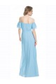 Spaghetti Straps Long Soft Chiffon Mint Green Sleeveless Bridesmaid Dress Victoria