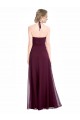 Halter Neck Long Soft Chiffon Burgundy Sleeveless Evening Dress / Bridesmaid Dress Victoria