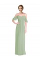 Spaghetti Straps Long Soft Chiffon Smoke Green Sleeveless Formal Dress / Bridesmaid Dress Victoria