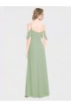 Spaghetti Straps Long Soft Chiffon Smoke Green Sleeveless Formal Dress / Bridesmaid Dress Victoria