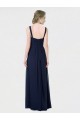 Sweetheart Long Lxue Chiffon Dark Navy Sleeveless Bridesmaid Dress Victoria