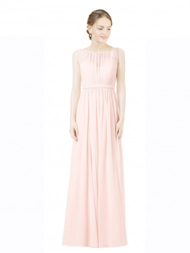 Jewel Long Soft Chiffon Sleeveless Bridesmaid Dress Victoria