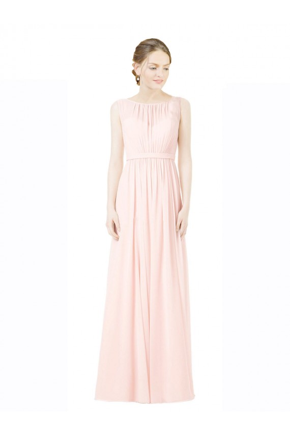 Jewel Long Soft Chiffon Sleeveless Bridesmaid Dress Victoria