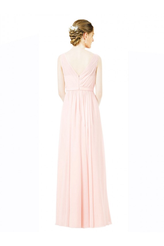 Jewel Long Soft Chiffon Sleeveless Bridesmaid Dress Victoria