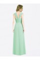Sweetheart Long Soft Chiffon Mint Green Cap Sleeves Bridesmaid Dress Victoria