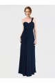 Sweetheart Long Soft Chiffon Dark Navy Sleeveless Bridesmaid Dress / Formal Dress Victoria