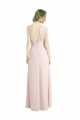 One Shoulder Long Soft Chiffon Red Sleeveless Bridesmaid Dress Victoria