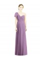 Sweetheart Long Soft Chiffon Dark Lavender Flutter Sleeves Formal Dress / Bridesmaid Dress Victoria