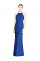 High Neck Long Soft Chiffon Royal Blue Sleeveless Bridesmaid Dress Victoria