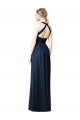 V-Neck Long Chiffon Dark Navy Sleeveless Bridesmaid Dresses Victoria