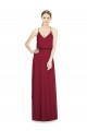 V-Neck Long Soft Chiffon Burgundy Sleeveless Evening Gowns / Bridesmaid Dress Victoria