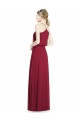 V-Neck Long Soft Chiffon Burgundy Sleeveless Evening Gowns / Bridesmaid Dress Victoria