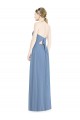 Halter Neck Long Floor Length Chiffon Dusty Blue Sleeveless Bridesmaid Dress Victoria