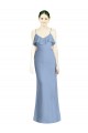 V-Neck Long Soft Chiffon Dusty Blue Sleeveless Bridesmaid Dresses Victoria