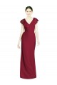 V-Neck Long Soft Chiffon Burgundy Trumpet Sleeveless Bridesmaid Dress Victoria