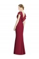 V-Neck Long Soft Chiffon Burgundy Trumpet Sleeveless Bridesmaid Dress Victoria