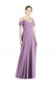Spaghetti Straps Long Soft Chiffon Dark Lavender Sleeveless Semi Formal Evening Dress / Bridesmaid Dress Victoria