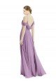Spaghetti Straps Long Soft Chiffon Dark Lavender Sleeveless Semi Formal Evening Dress / Bridesmaid Dress Victoria