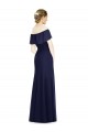 Off the Shoulder Long Soft Chiffon Dark Navy Sleeveless Bridesmaid Dress Victoria