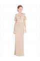 Off the Shoulder Long Soft Chiffon & Lace Champagne Sleeveless Prom Dress / Bridesmaid Dress Victoria