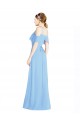 Halter Neck Long Soft Chiffon Periwinkle Cold Shoulder Formal Dress / Bridesmaid Dress Victoria