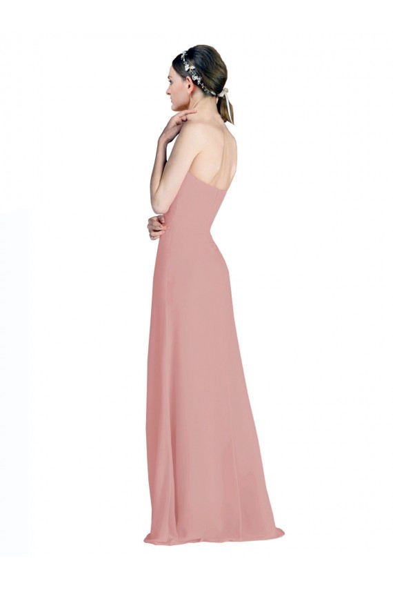Sweetheart Long Soft Chiffon Dusty Pink Sleeveless Bridesmaid Dress / Formal Dress Victoria