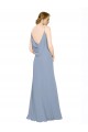 Sweetheart Long Chiffon Dusty Blue Sleeveless Bridesmaid Dress / Evening Dress Victoria